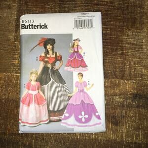Butterick Sewing Pattern B6113 Mommy Princess Costume Dress Pirate 8-22 UNCUT